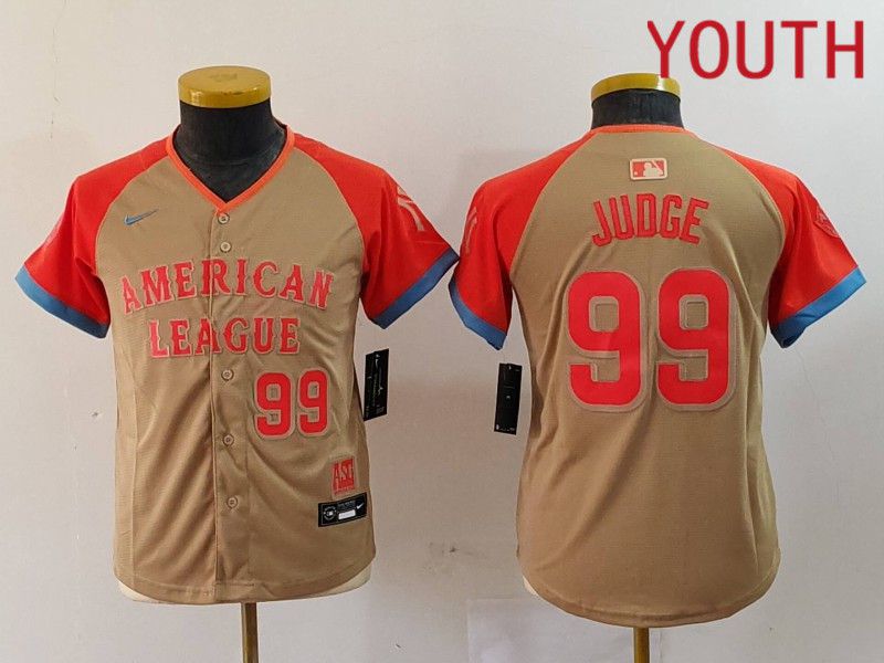 Youth New York Yankees 99 Judge Orange All star 2024 Nike MLB Jersey style 6